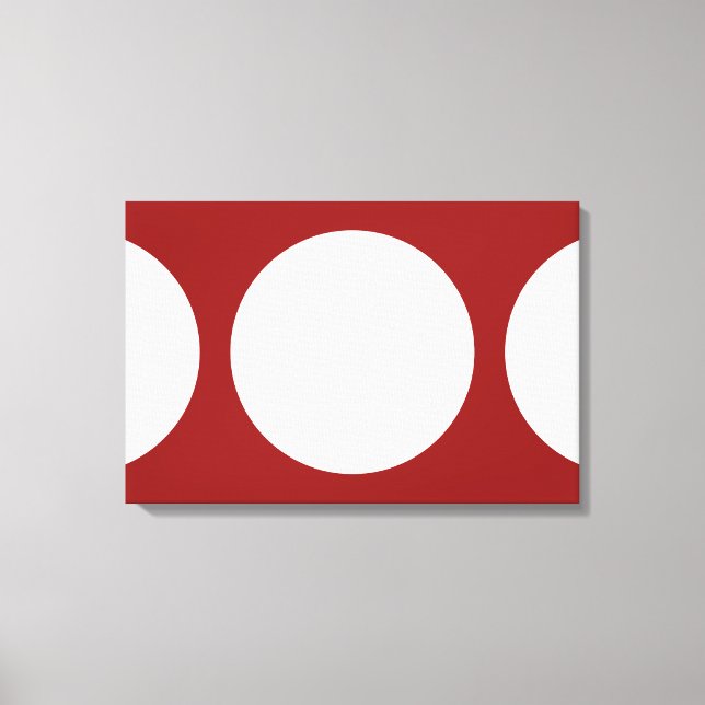 White Circles on Red Canvas Print (Front)