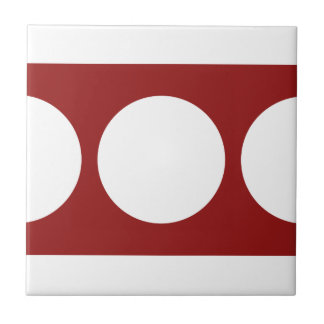 White Circles on Red Ceramic Tile