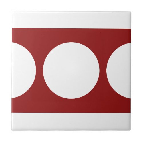 White Circles on Red Ceramic Tile