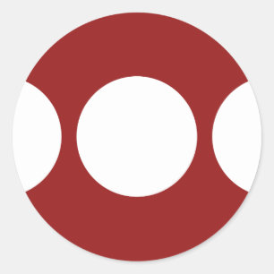 White Circles on Red Classic Round Sticker