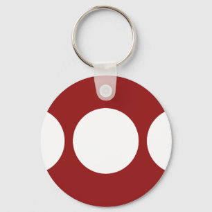 White Circles on Red Keychain