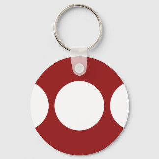 White Circles on Red Keychain