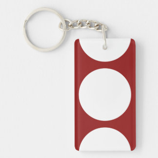 White Circles on Red Keychain