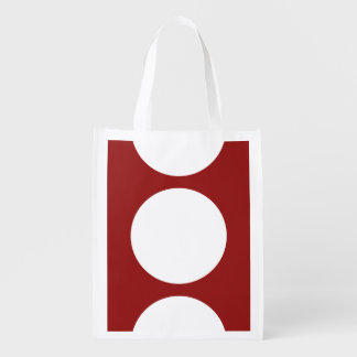 White Circles on Red Reusable Grocery Bag