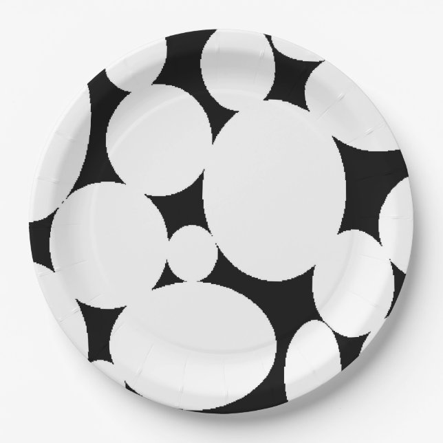WHITE CIRCLES PAPER PLATES (Front)