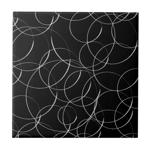 White circles pattern ceramic tile (Front)