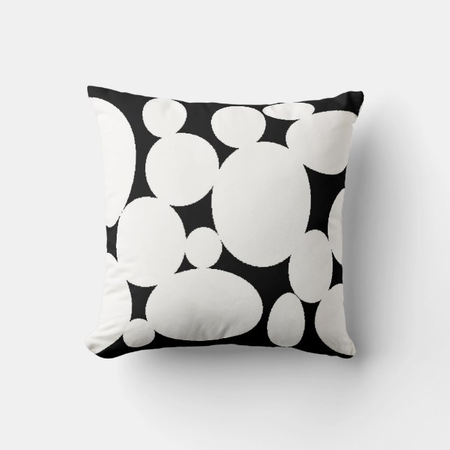 WHITE CIRCLES THROW PILLOW (Front)
