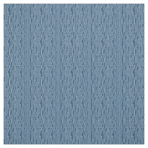 White Circuit Lines  Fabric