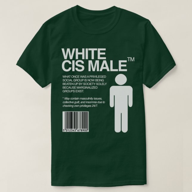 White CIS Male LGBTQ LGBT Queer Marxist Liberal 2 T-Shirt (Design Front)