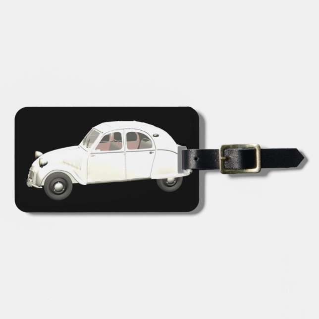 White Citroen 2CV Luggage Tag (Front Horizontal)