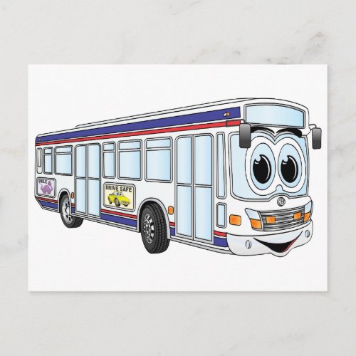 White City Bus Cartoon Postcard