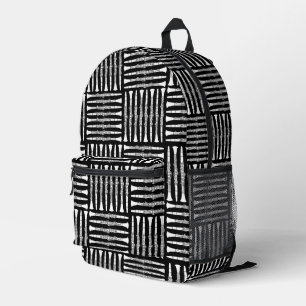 White Clarinet Crosshatch Printed Backpack