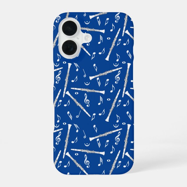 White Clarinets Music Notes Iphone Case (Back)