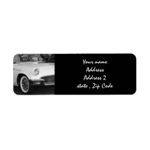White classic car label