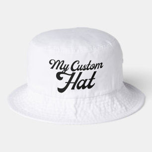 WHITE Classic Custom Bucket Hat Blank Template