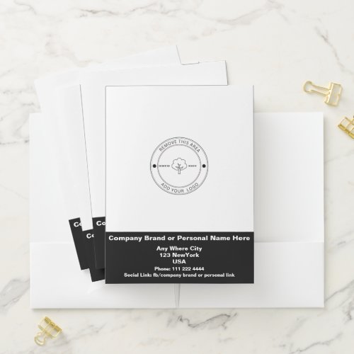 White Classic Elegant Real Estate Agent Pocket Folder