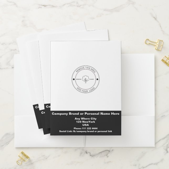 White Classic Elegant Real Estate Agent Pocket Folder (In Situ)