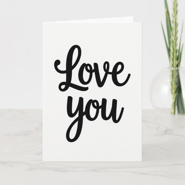 White Classic Love You Card (Front)