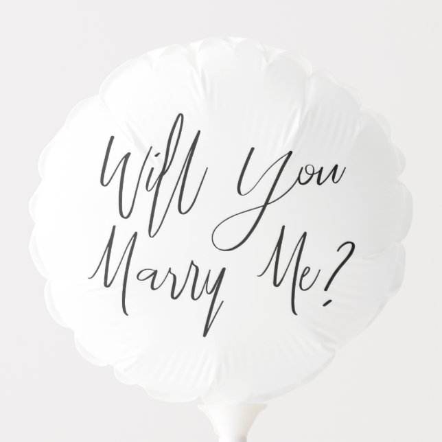 White Classic Marriage Proposal Will You Marry Me? Balloon (Front)