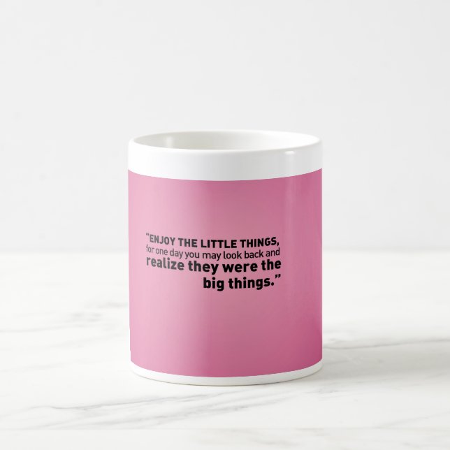 White Classic Mug with wonderful quote on a pink (Center)