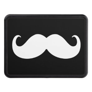White Classic Mustache on Hitch Print Cover