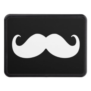 White Classic Mustache on Hitch Print Cover