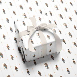 White classic nutcracker wrapping paper