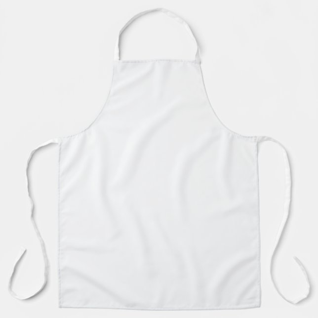 White Classic Plain And Simple Solid Color Apron (Front)