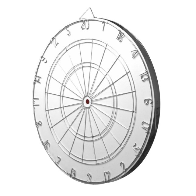 White Classic Plain And Simple Solid Color Dart Board (Front Right)