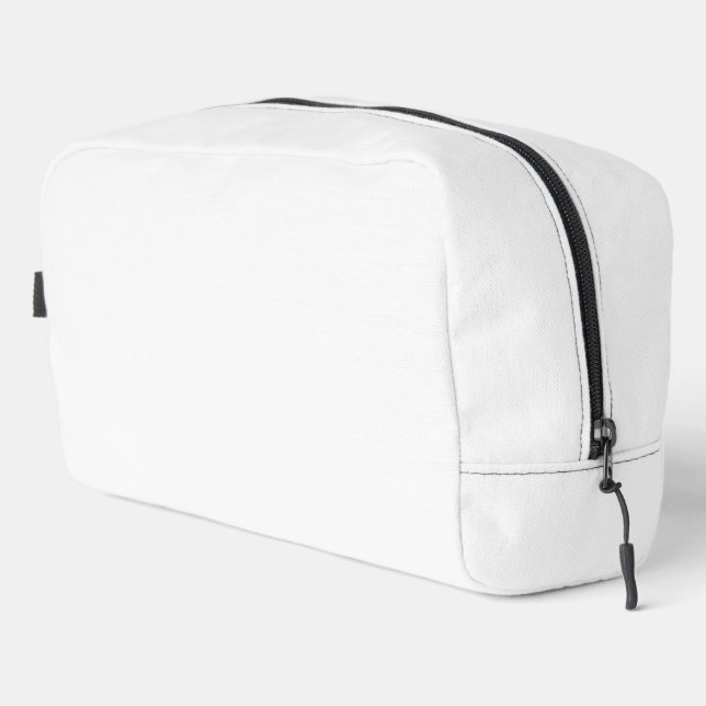 White Classic Plain And Simple Solid Color Dopp Kit (Right Corner)