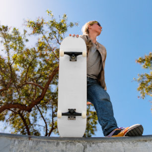 White Classic Plain And Simple Solid Color Skateboard