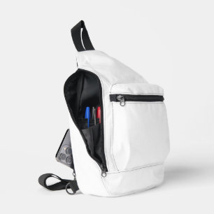 White Classic Plain And Simple Solid Color Sling Bag