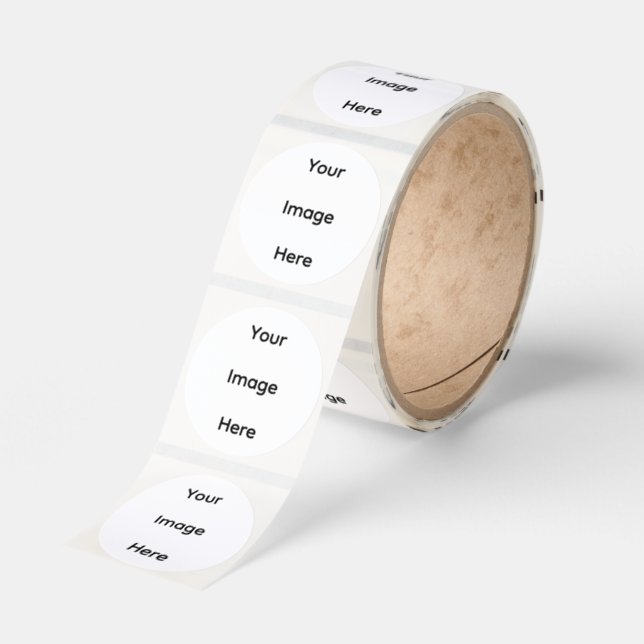 White  classic round sticker (Roll)