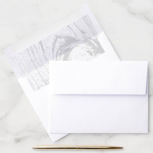 White Classic Rustic Woodgrain Chic Winter Wedding Envelope Liner