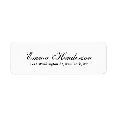 White Classical Professional Elegant Script Text Label