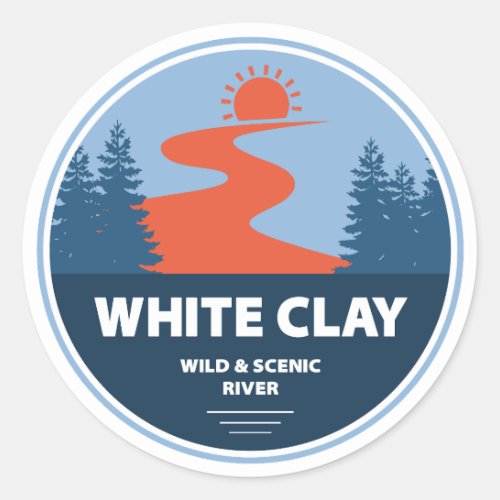 White Clay Wild And Scenic River Classic Round Sticker