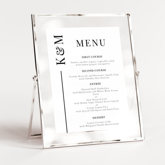 White Clean Line Wedding Dinner Menu (Creator Uploaded)
