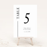 White Clean Line Wedding Table Number