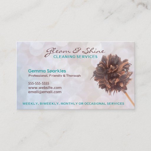 Customizable White Cleaning Services Business Cards