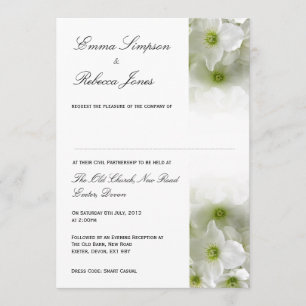 White Clematis - Civil Partnership Invitation