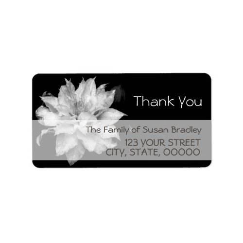 White Clematis Family Thank You Label 3