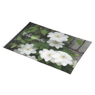 White Clematis Fence Placemat