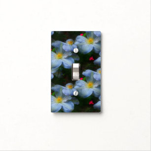 White Clematis Flower Pattern Nature Light Switch Cover