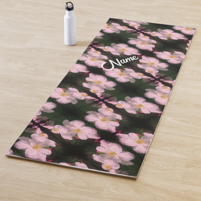 White Clematis Flowers Abstract Personalized  Yoga Mat (In Situ)