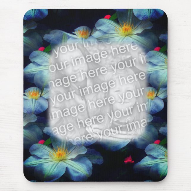 White Clematis Flowers Your Photo Frame Mouse Pad (Front)