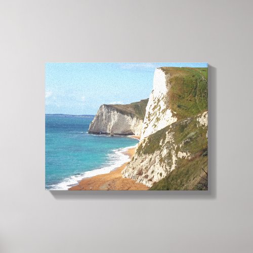 White Cliffs along Jurassic Coast Dorset England Canvas Print