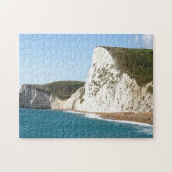 White Cliffs Along Jurassic Coast  Dorset  England Jigsaw Puzzle by judgeart at Zazzle