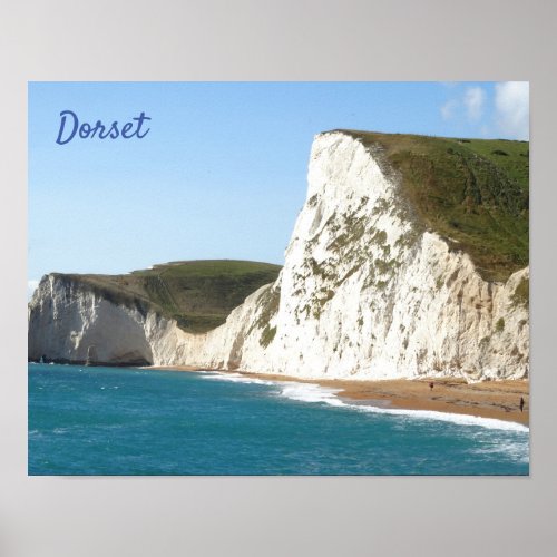 White Cliffs along Jurassic Coast Dorset England Poster