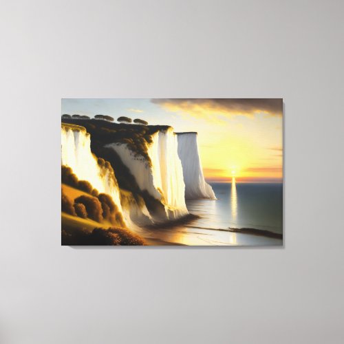 White Cliffs of Dover at Sunset Canvas Print