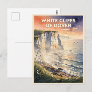 White Cliffs of Dover England Vintage Postcard